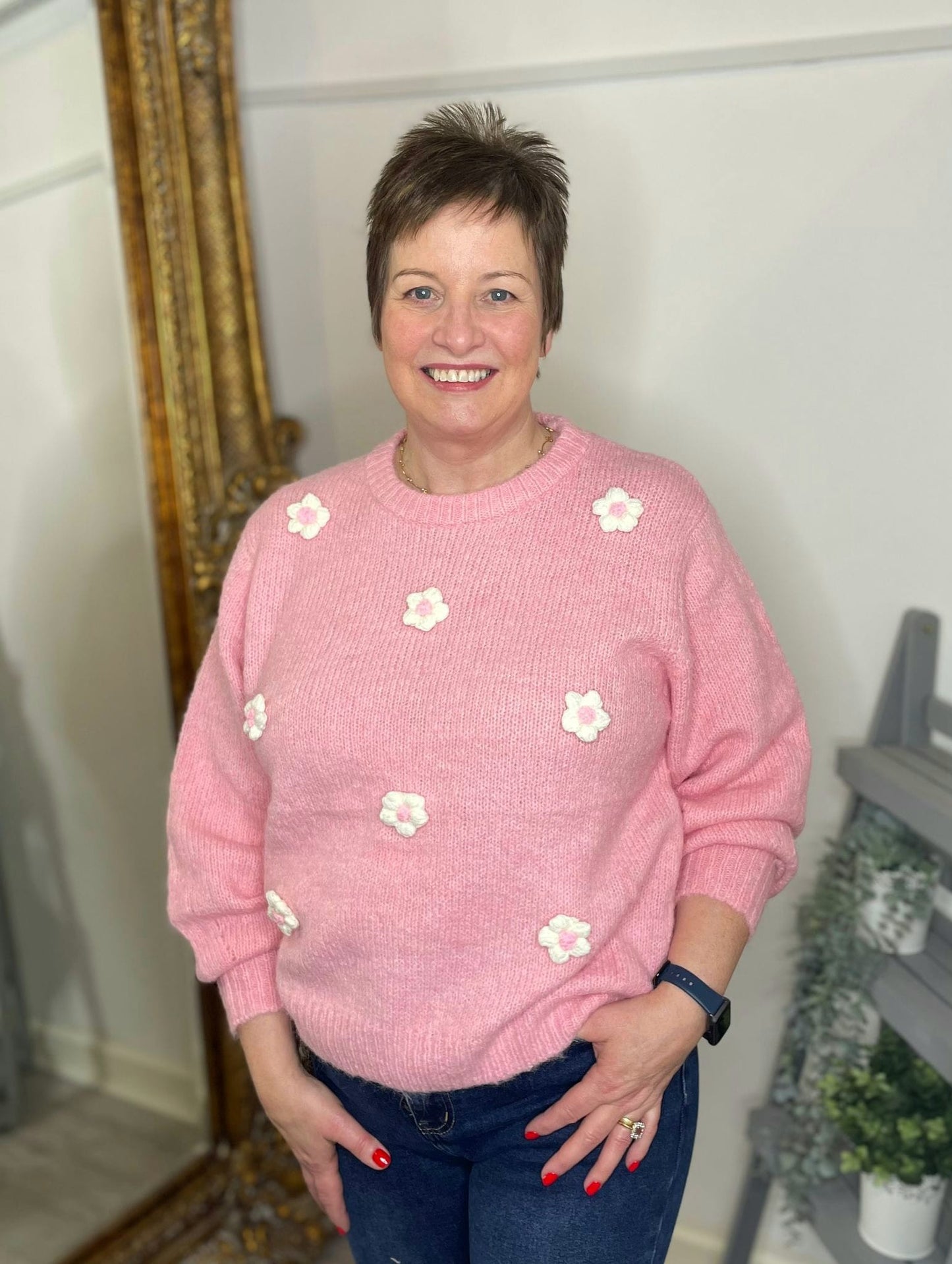 Raised daisy jumper