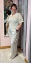 Heart Gold Trim Trousers for Summer