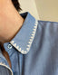Olive Blue Trim Edge Shirt Collar